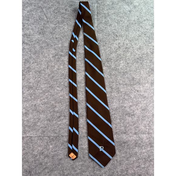 Vintage Pierre Cardin Brown/Blue‎ Stripes Mens Necktie - Picture 2 of 5